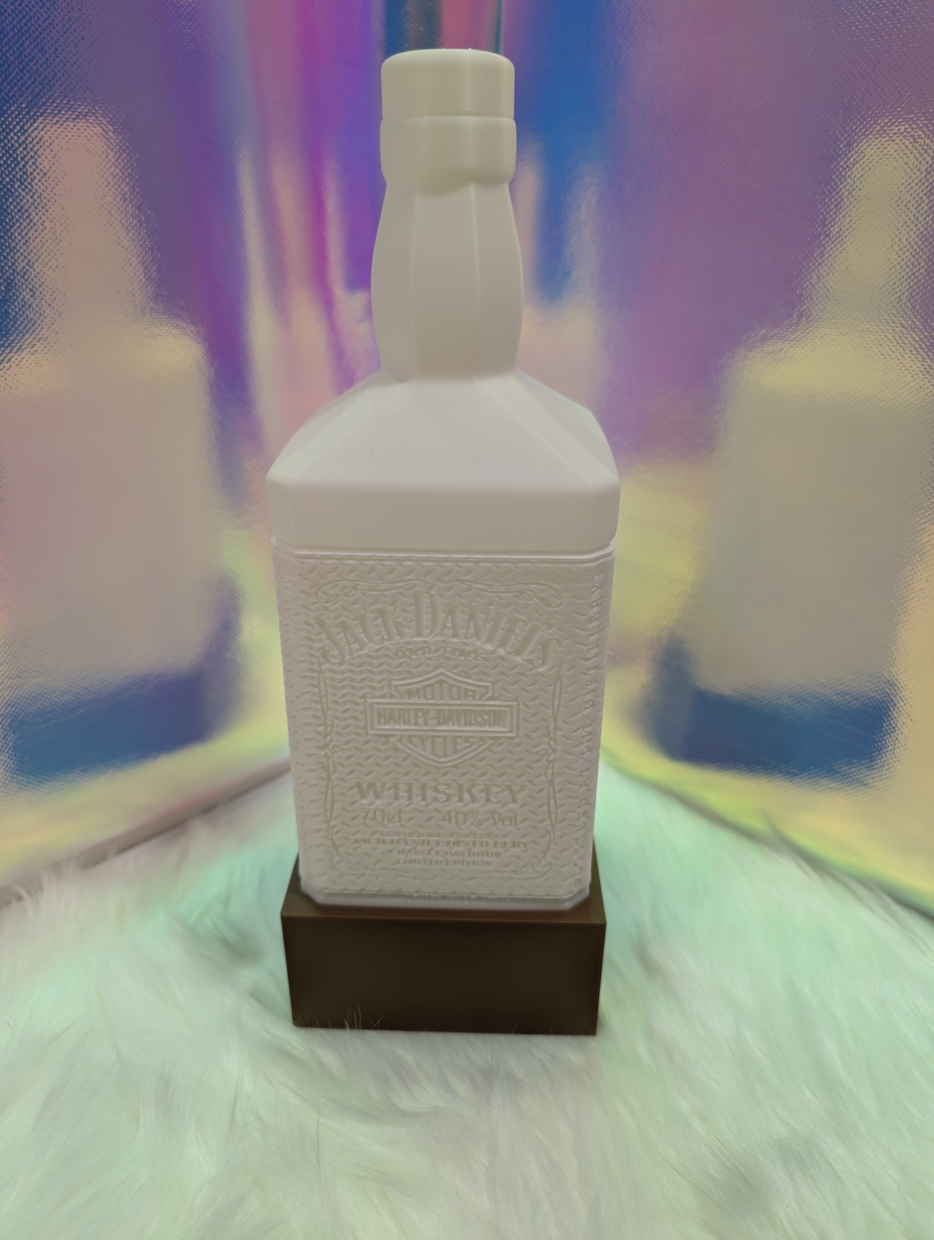 Jack Daniels-Harley Davidson Lithophane Bottle with Base