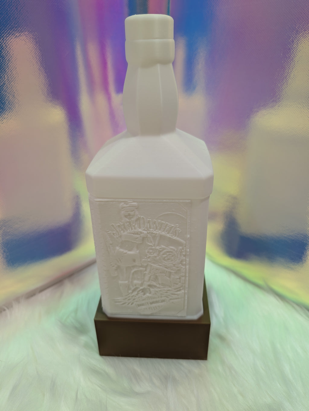 Jack Daniels-Harley Davidson Lithophane Bottle with Base