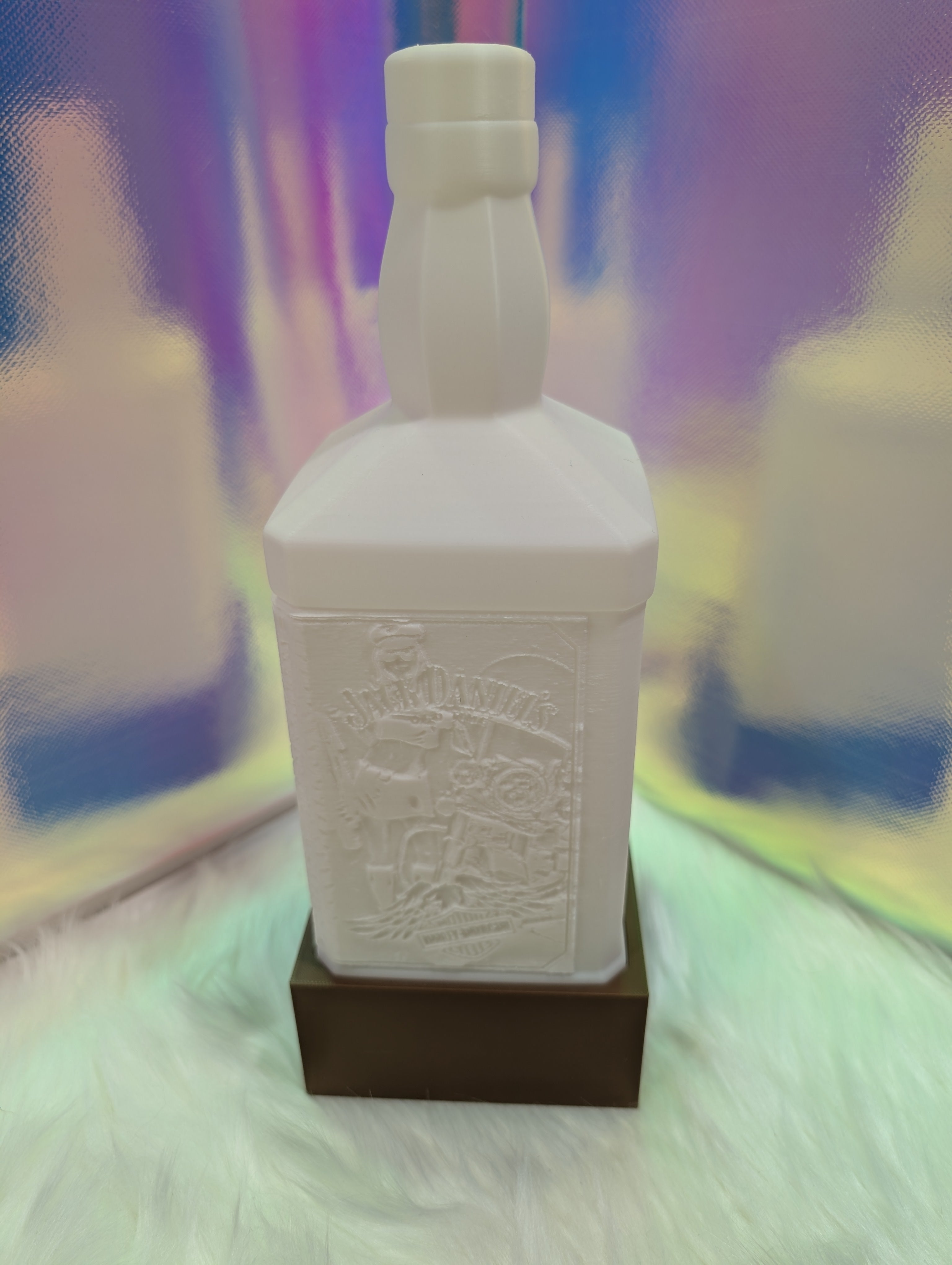 Jack Daniels-Harley Davidson Lithophane Bottle with Base