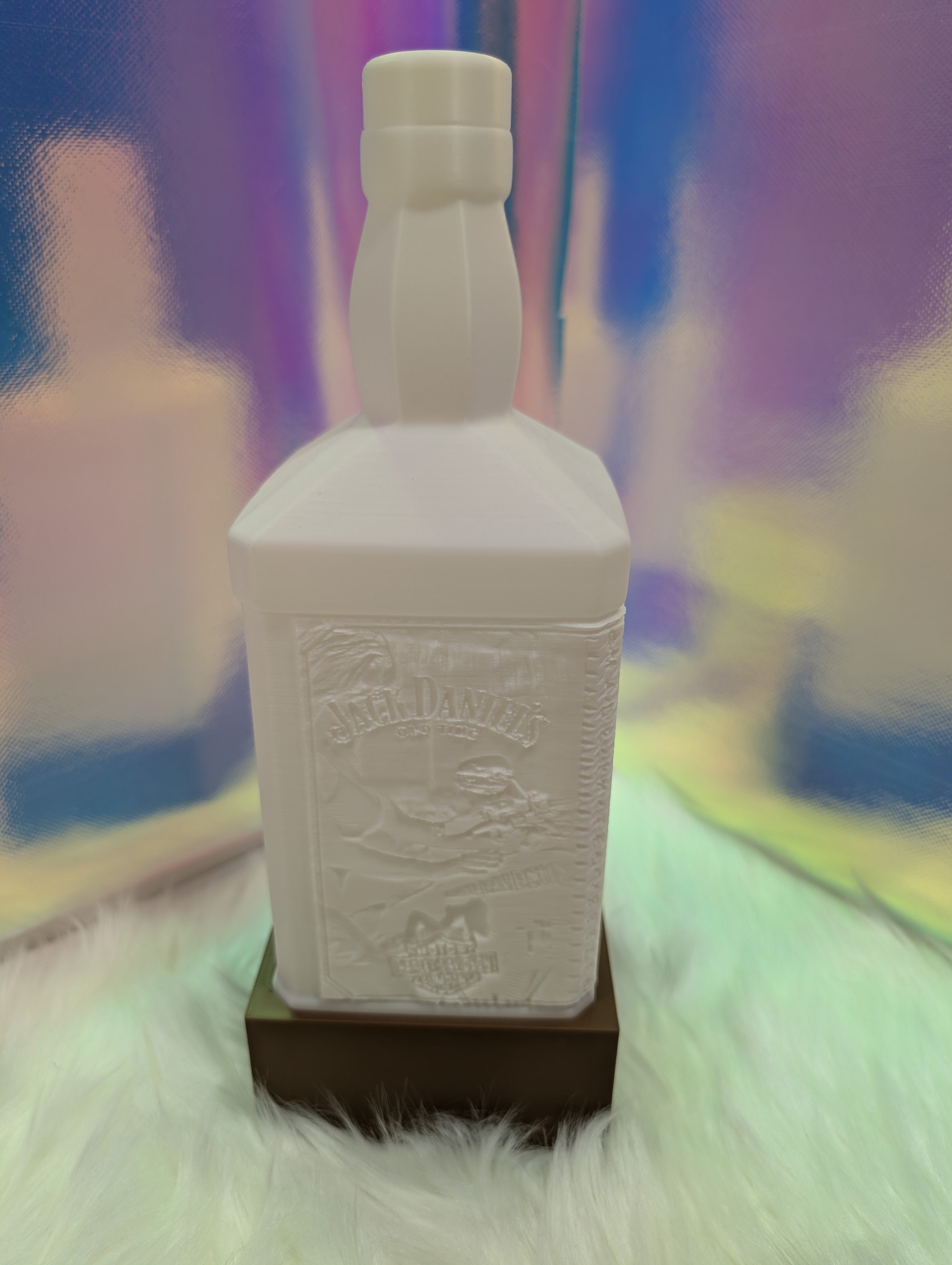 Jack Daniels-Harley Davidson Lithophane Bottle with Base