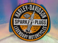 Harley-Davidson Spark Plugs Legendary Motorcycles Round Wall Sign – 3D Printed Garage Decor (11 3/8”)
