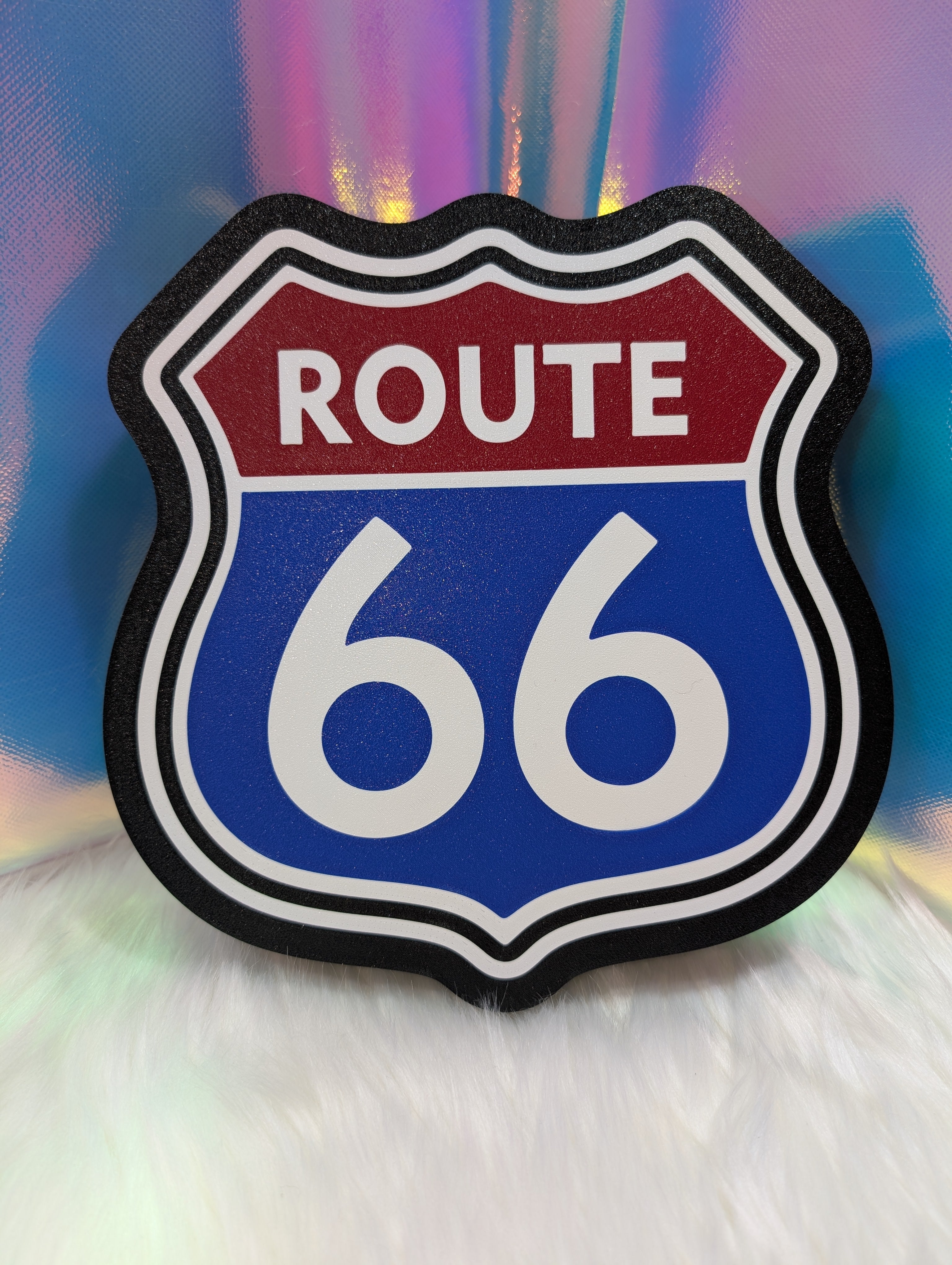 Vintage Highway Route Lightbox Sign – 3D Printed LED Wall Decor