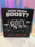 How Much Boost? Square sign
