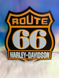 Route 66 motorcycle-inspired 3D printed sign